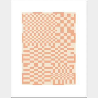 Checkerboard Pattern - Muted Neutral Posters and Art